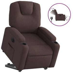 vidaXL Fauteuil inclinable &eacute;lectrique marron fonc&eacute; tissu