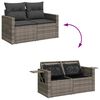 vidaXL Salon de jardin avec coussins 7 pcs gris r&eacute;sine tress&eacute;e