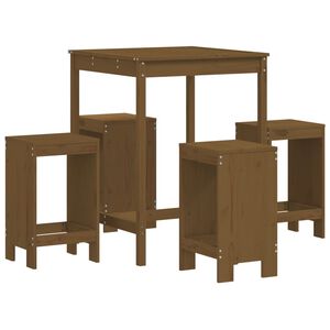 vidaXL Ensemble de bar de jardin 5 pcs marron miel bois de pin massif