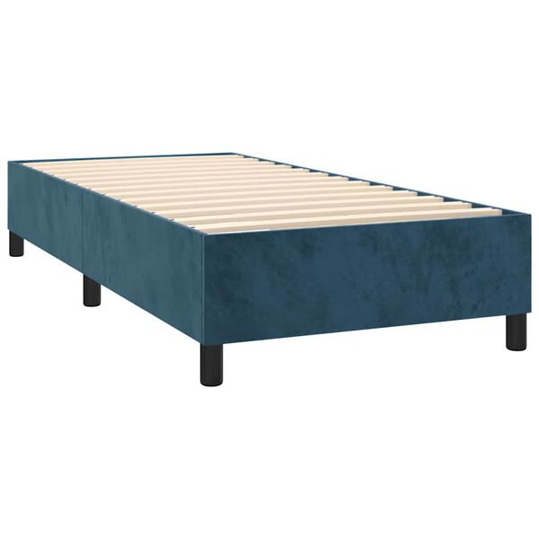 vidaXL Sommier &agrave; lattes de lit avec matelas Bleu fonc&eacute; 90x200 cm
