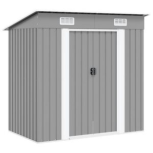 vidaXL Abri de jardin M&eacute;tal Gris