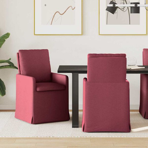 vidaXL Chaises de salle &agrave; manger 2 pcs Bordeaux 57 x 67 x 98 cm tissu