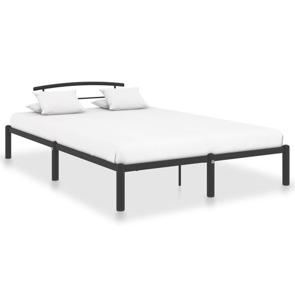vidaXL Cadre de lit sans matelas noir m&eacute;tal 160x200 cm