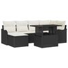vidaXL Ensemble de canap&eacute; de jardin 7 pc Noir Poly rotin