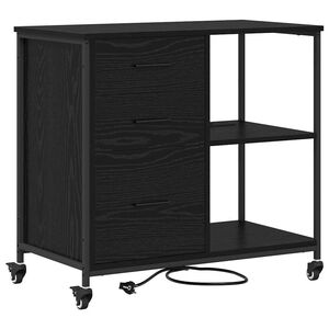 vidaXL Cabinet avec Station de Charge 76 x 41 x 72 cm Ch&ecirc;ne noir