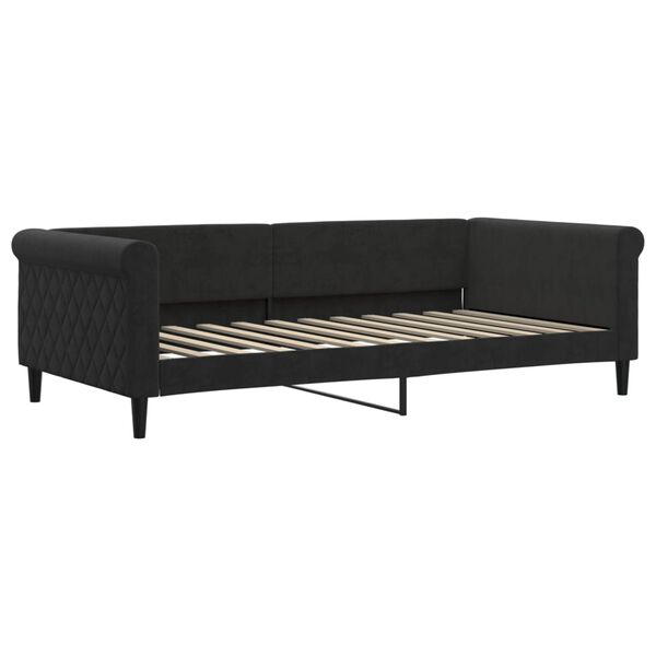 vidaXL Lit de repos sans matelas noir 100x200 cm velours