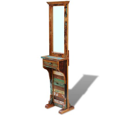 vidaXL Miroir de couloir bois de récupération massif 47x23x180 cm