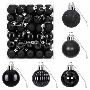 vidaXL Ensemble de boules de No&euml;l 150 pc Noir 3 cm Polystyr&egrave;ne