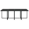 vidaXL Ensemble &agrave; manger de jardin coussins 9pcs R&eacute;sine tress&eacute;e Noir