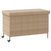 vidaXL Bo&icirc;te de rangement de jardin et roues r&eacute;sine tress&eacute;e