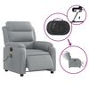 vidaXL Fauteuil de massage inclinable &eacute;lectrique gris clair tissu