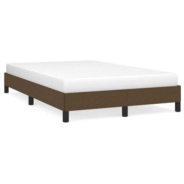 vidaXL Cadre de lit sans matelas marron fonc&eacute; 120x190 cm tissu