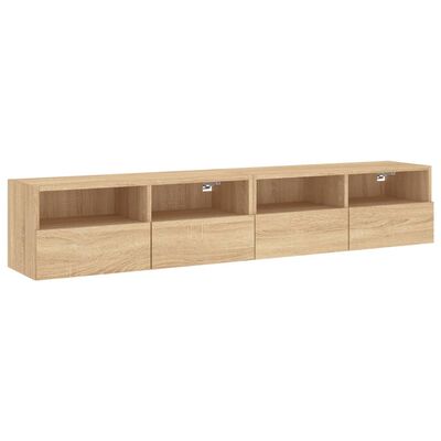 vidaXL Meubles TV muraux 2 pcs chêne sonoma 80x30x30cm bois ingénierie