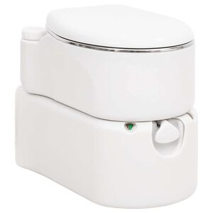 vidaXL Toilette de camping int&eacute;gr&eacute;e blanc 24+17 L PEHD et acier