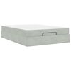 vidaXL Cadre de lit avec matelas avec matelas 2 pcs Gris clair Velours
