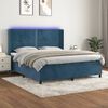 vidaXL Sommier &agrave; lattes de lit matelas et LED Bleu fonc&eacute; 160x200 cm