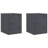 vidaXL Tables de chevet 2 pcs anthracite 34,5x39x44 cm acier