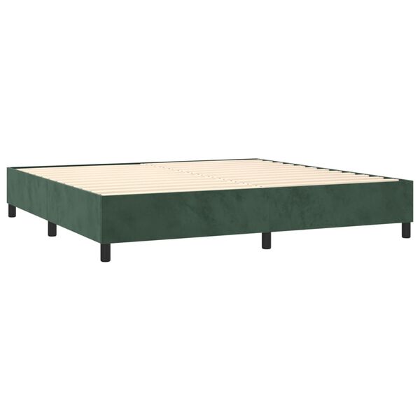 vidaXL Sommier &agrave; lattes de lit et matelas Vert fonc&eacute; 200x200cm Velours