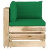 vidaXL Salon de jardin 7 pcs avec coussins Bois impr&eacute;gn&eacute; de vert