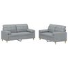 vidaXL Ensemble de canap&eacute;s 2 pcs coussins gris clair tissu