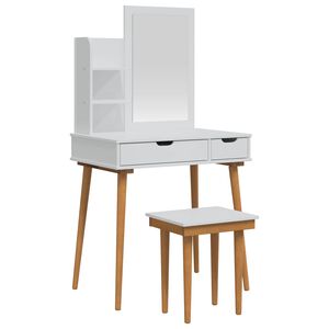 vidaXL Ensemble de Coiffeuse FAUSKE 4 pc Blanc 76 x 50 x 143 cm