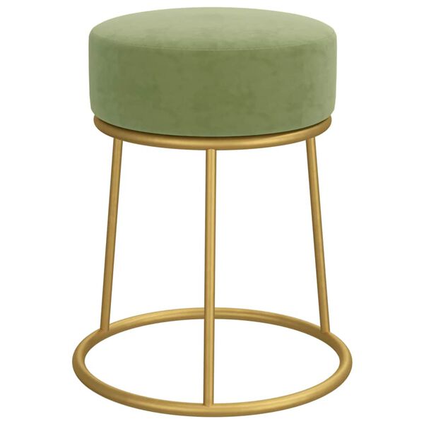 vidaXL Tabouret rond Vert moutarde Velours