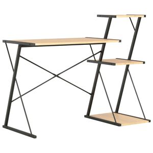 vidaXL Bureau avec &eacute;tag&egrave;re Noir et ch&ecirc;ne 116x50x93 cm