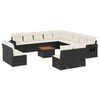vidaXL Salon de jardin avec coussins 14 pcs noir r&eacute;sine tress&eacute;e