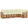 vidaXL Ensemble de canap&eacute;s d'ext&eacute;rieur 5 pc Naturel et Cr&egrave;me Polyester