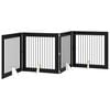 vidaXL Porte de chien pliable avec supports 4 pcs Ch&ecirc;ne noir 401 cm