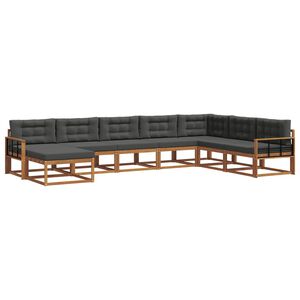 vidaXL Ensemble de canap&eacute;s d'ext&eacute;rieur 8 pcs Naturel et Anthracite