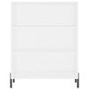 vidaXL Buffet haut Blanc 69,5x34x180 cm Bois d'ing&eacute;nierie