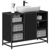 vidaXL Cabinet de salle de bain avec porte Ch&ecirc;ne noir 80 x 33 x 60 cm