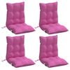 vidaXL Coussins de chaise à dossier bas lot de 4 rose tissu oxford