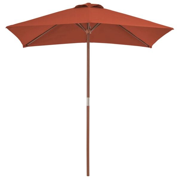 vidaXL Parasol d'ext&eacute;rieur avec m&acirc;t en bois 150x200 cm Terre cuite
