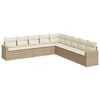 vidaXL Salon de jardin avec coussins 9 pcs beige r&eacute;sine tress&eacute;e