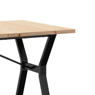 vidaXL Table à manger cadre en Y 160x80x75,5 cm bois pin massif fonte