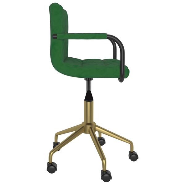 vidaXL Chaise pivotante de bureau Vert fonc&eacute; Velours