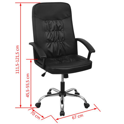 vidaXL chaise de bureau en cuir artificiel 67x70 cm noir