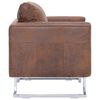 vidaXL Fauteuil cube Marron Similicuir daim