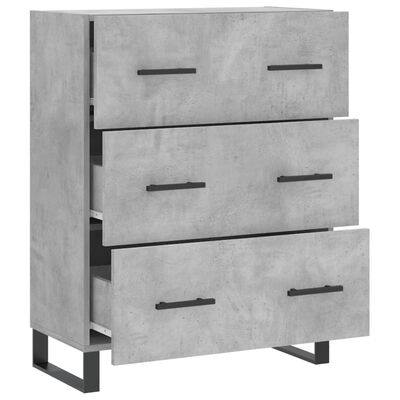 vidaXL Buffet gris béton 69,5x34x90 cm bois d'ingénierie