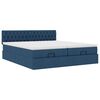 VidaXL Cadre de lit ottoman avec matelas bleu 160x200 cm tissu