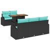 vidaXL Ensemble de canap&eacute; de jardin 6 pc Noir Poly rotin