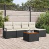 vidaXL Ensemble de canap&eacute; de jardin 6 pcs Noir et blanc