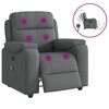 vidaXL Fauteuil de massage inclinable Gris fonc&eacute; Tissu
