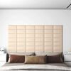 vidaXL T&ecirc;te de lit murale 12 pc 90 x 30 cm Cr&egrave;me tissu