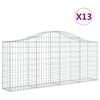 vidaXL Paniers &agrave; gabions arqu&eacute;s 13 pcs 200x30x80/100 cm Fer galvanis&eacute;