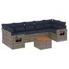 vidaXL Ensemble de canap&eacute; de jardin 8 pcs avec coussins gris r&eacute;sine tress&eacute;e