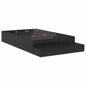 vidaXL Cadre de lit avec rangement Ch&ecirc;ne noir 120 cm Bois d'ing&eacute;nierie
