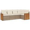 vidaXL Salon de jardin avec coussins 5 pcs beige r&eacute;sine tress&eacute;e